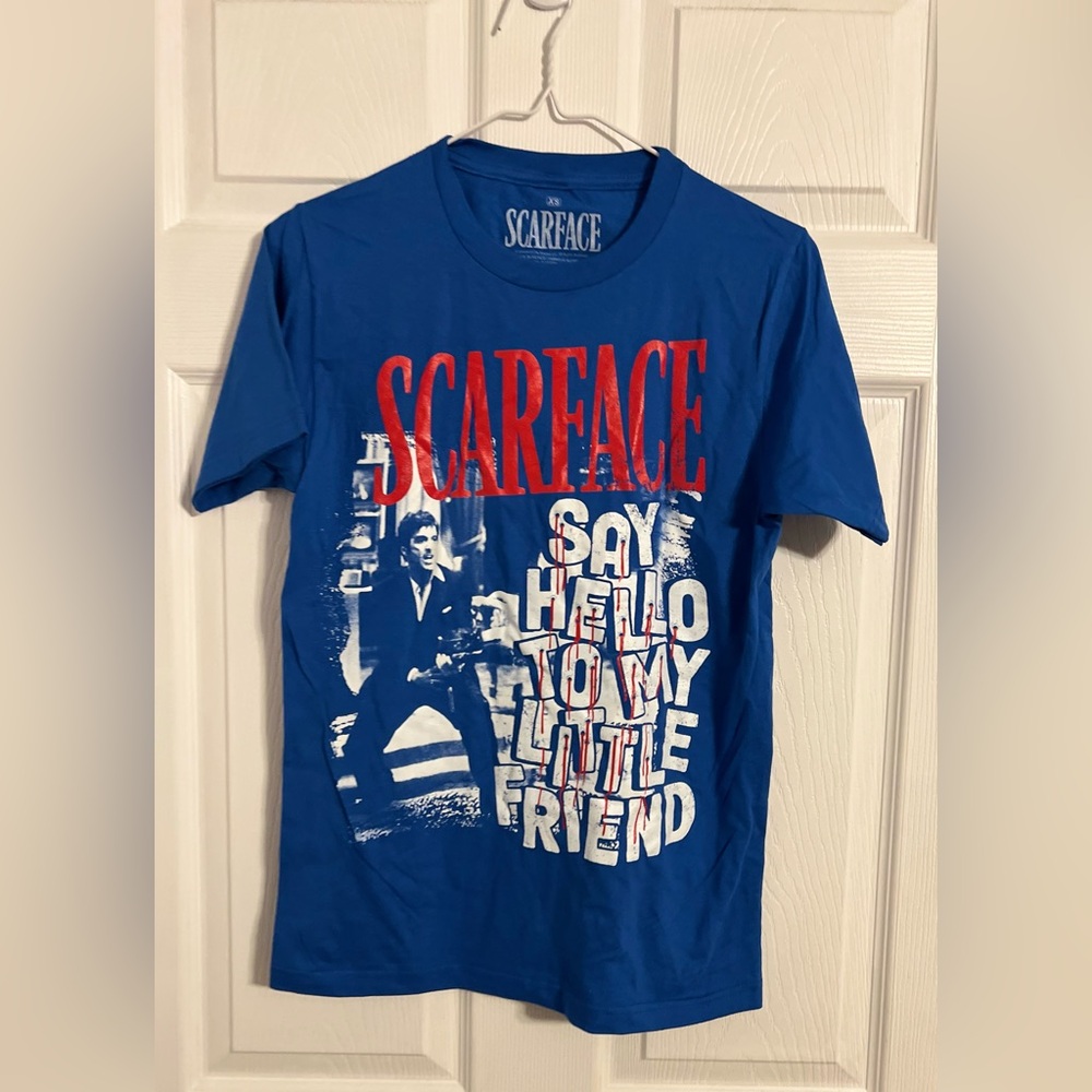 Scarface NWOT Short Sleeve Tshirt Size Xs Men’s “Say Hello To My Little Friend”